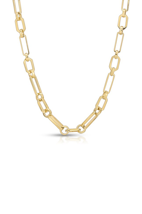 14K Gold Mixed Link Chain Necklace