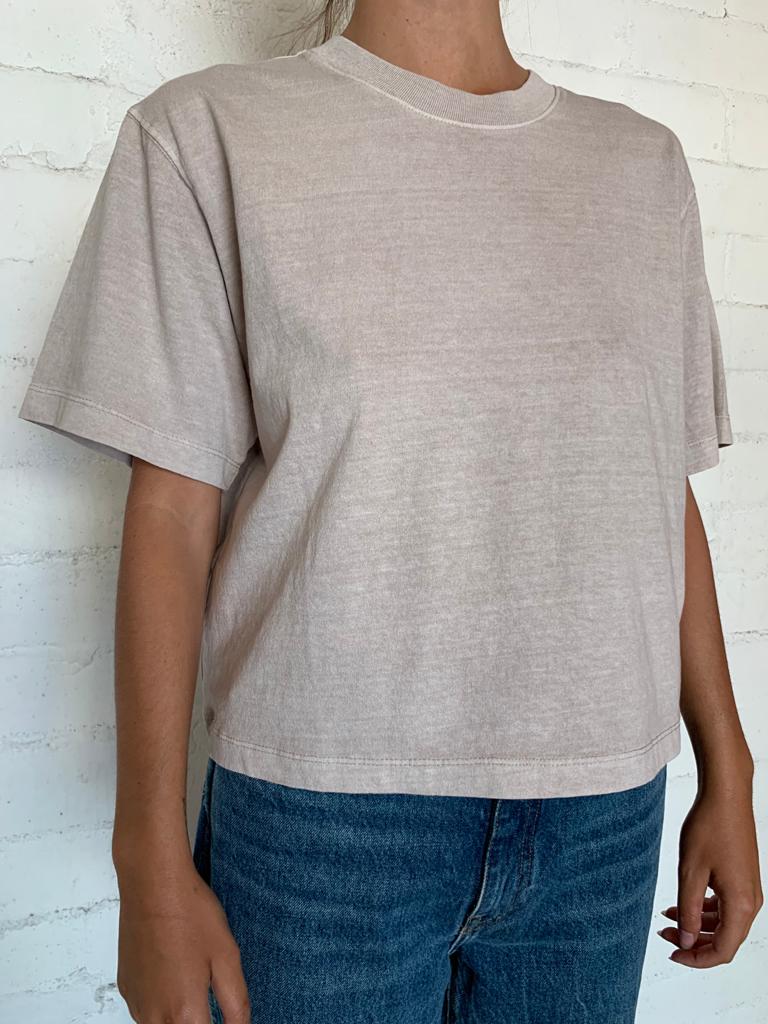 Mushroom Women's Relaxed Crop Tee