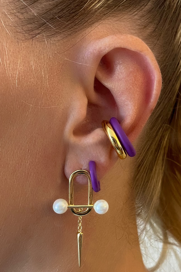 Double Pearl Dagger Earring