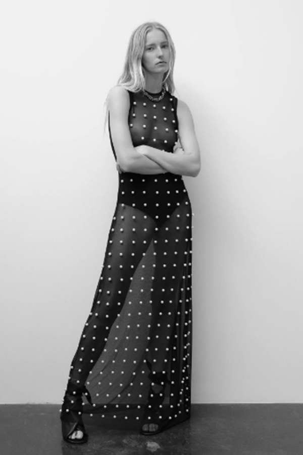 Pearl Embellished Dress in Black – Des Kohan