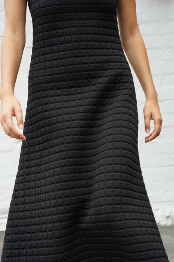 Sid Neigum Quilted Knit Dress In Black