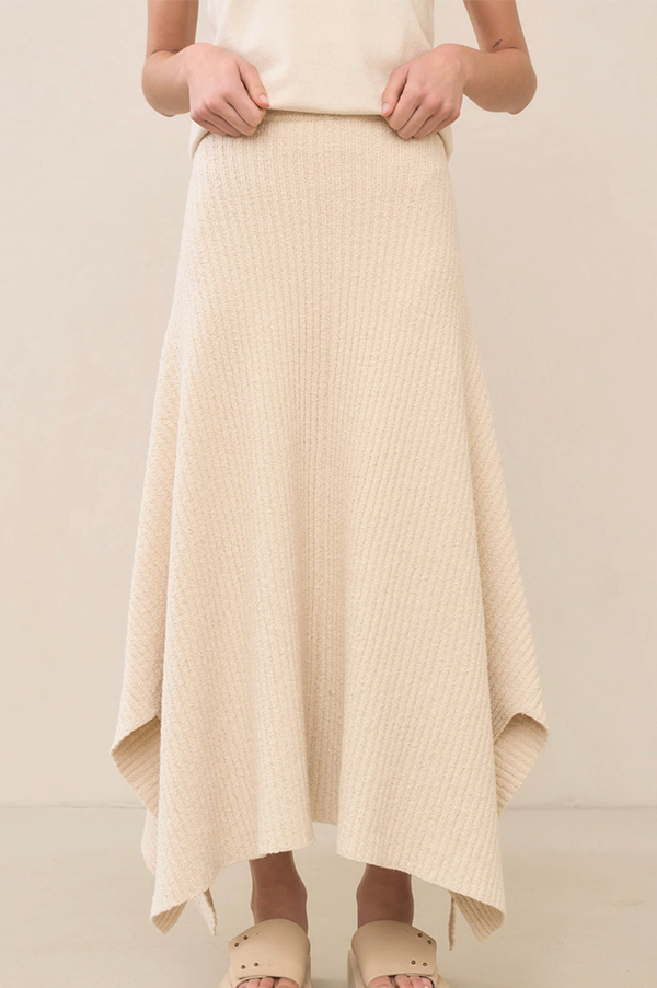 Lauren Manoogian Rib Panel Skirt in Natural