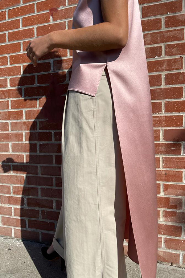 Satin Back Crepe Top in Blush