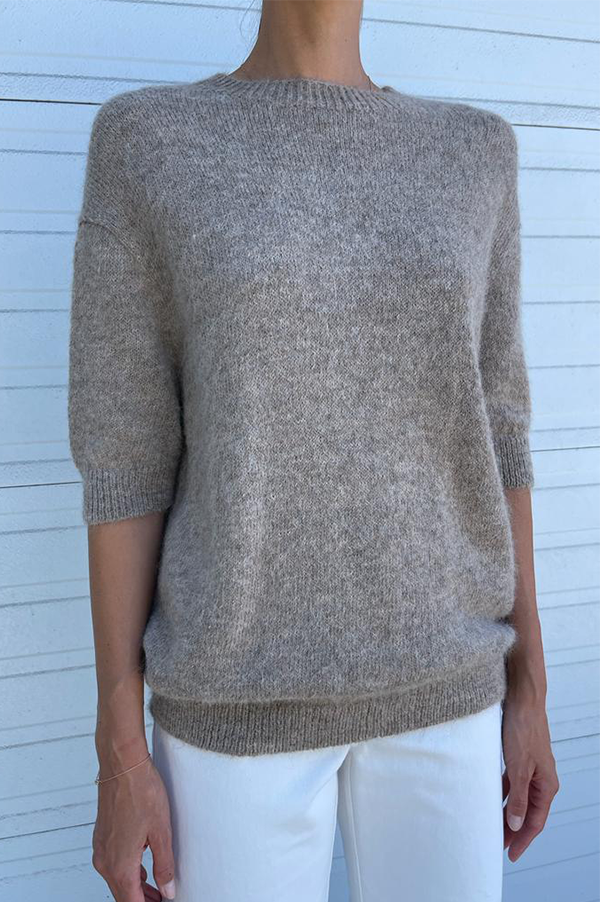Lauren Manoogian Short Sleeve Crewneck Sweater In Moth