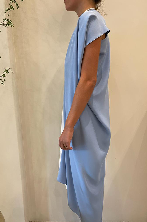 Silk Blue & White Dress