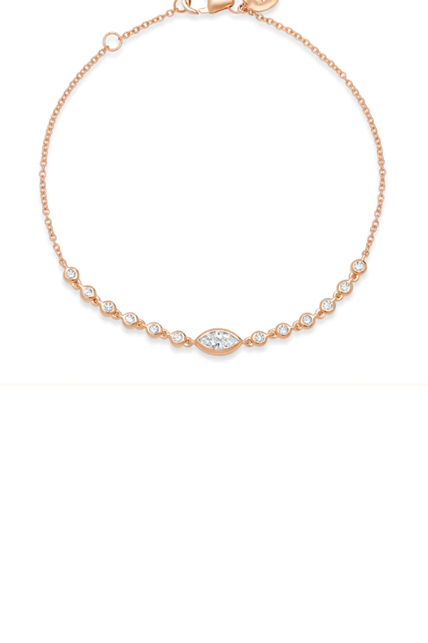 Diamond Marquise and Bezel Set Sun Ray Bracelet