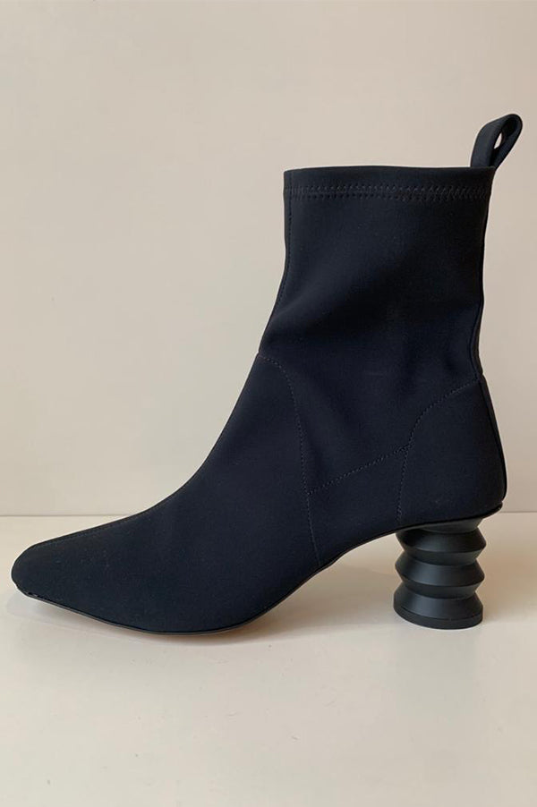 Nomia The Binx Stretch Boot with Zig Zag Heel in Black