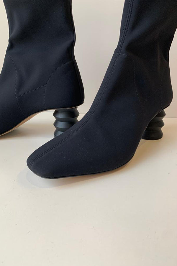 Nomia The Binx Stretch Boot with Zig Zag Heel in Black