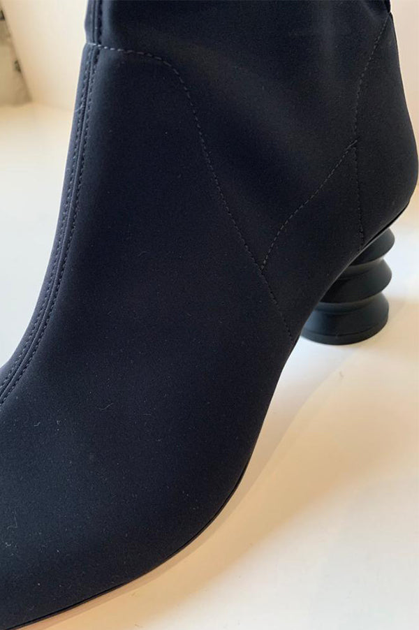 Nomia The Binx Stretch Boot with Zig Zag Heel in Black