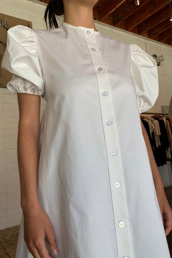 White Puff Sleeve Cutout Dress (Sold Out)
