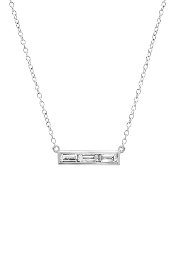 Triple Diamond Baguette Necklace