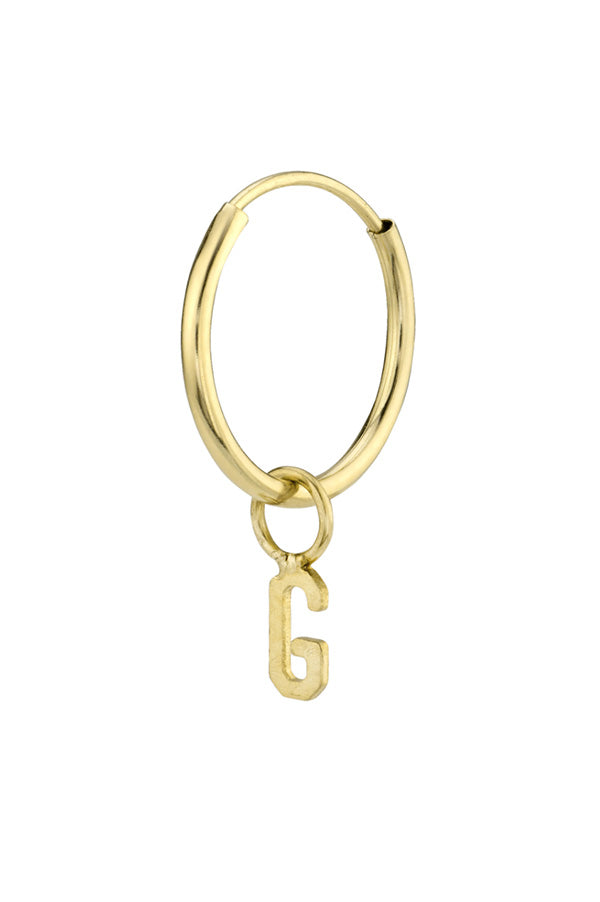 Single Initial On Baby Hoop Earring (Sold Out)