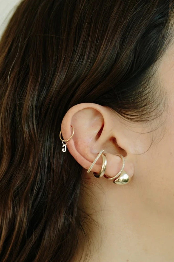 Single Initial On Baby Hoop Earring (Sold Out)