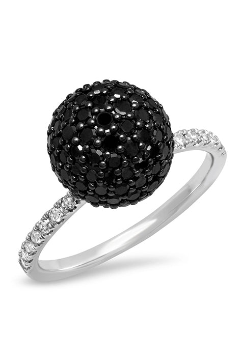 Black & White Diamond Disco Ball Ring