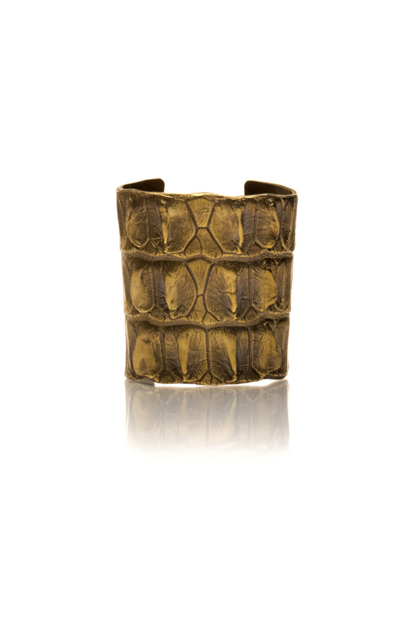 Brass Croc Cuff Bracelet