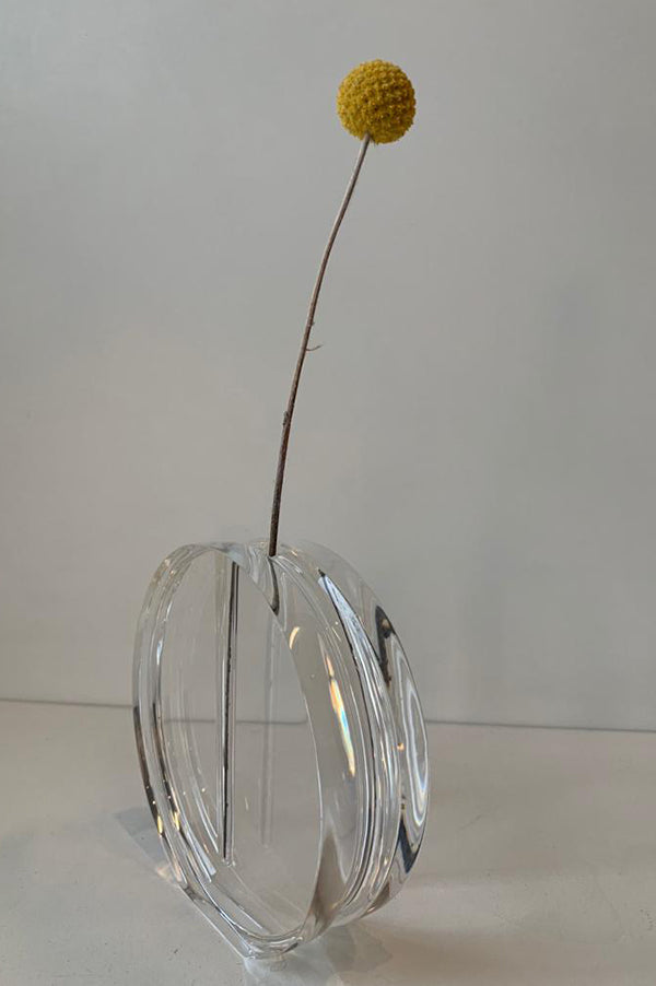 Mid Century Modern Round Lucite Bud Vase