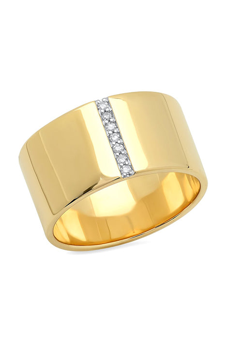 Cigar Band with Pave Diamond Line