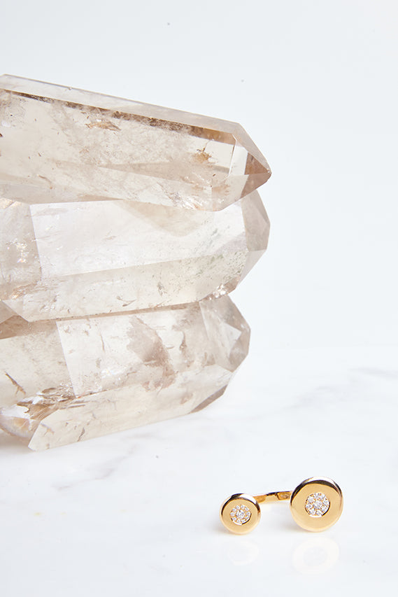 Circle Duo Ring with O Pave Diamonds
