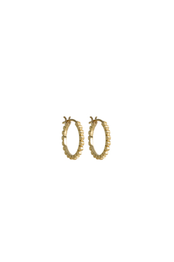 14K Yellow Gold Small Daisy Hoops