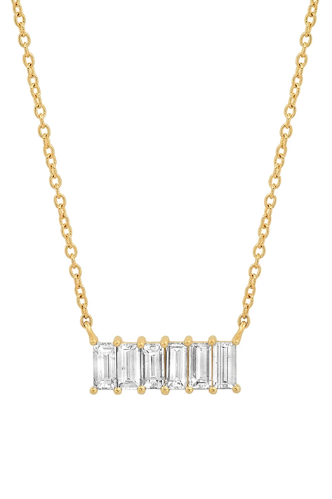 Diamond Baguette Staple Necklace