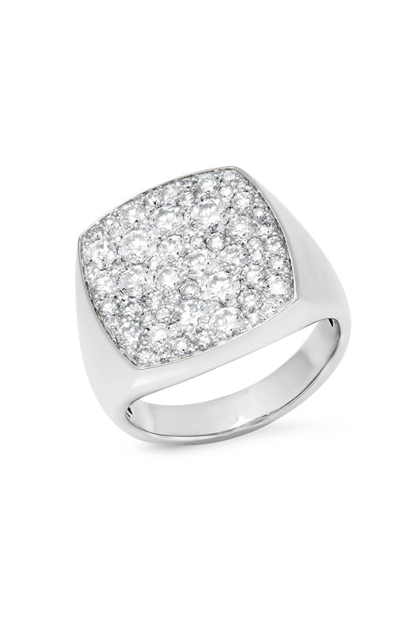 Diamond Cushion Signet Ring