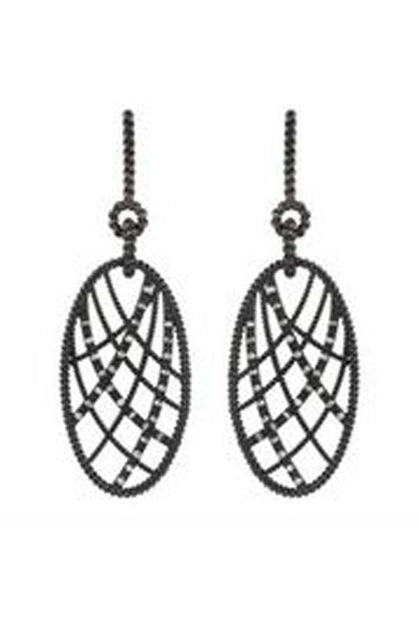 Diamond Oval Web Earrings