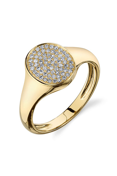 Gabriela Artigas Disc Signet Ring with White Pave – Des Kohan