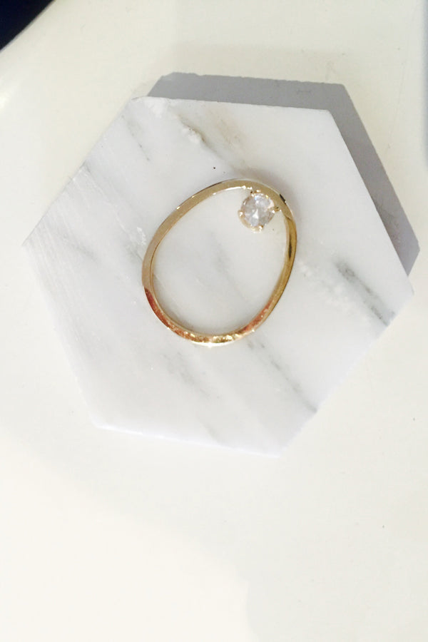 Double Rose-Cut Diamond Orbit Ring