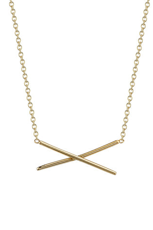 14K Gold X Necklace