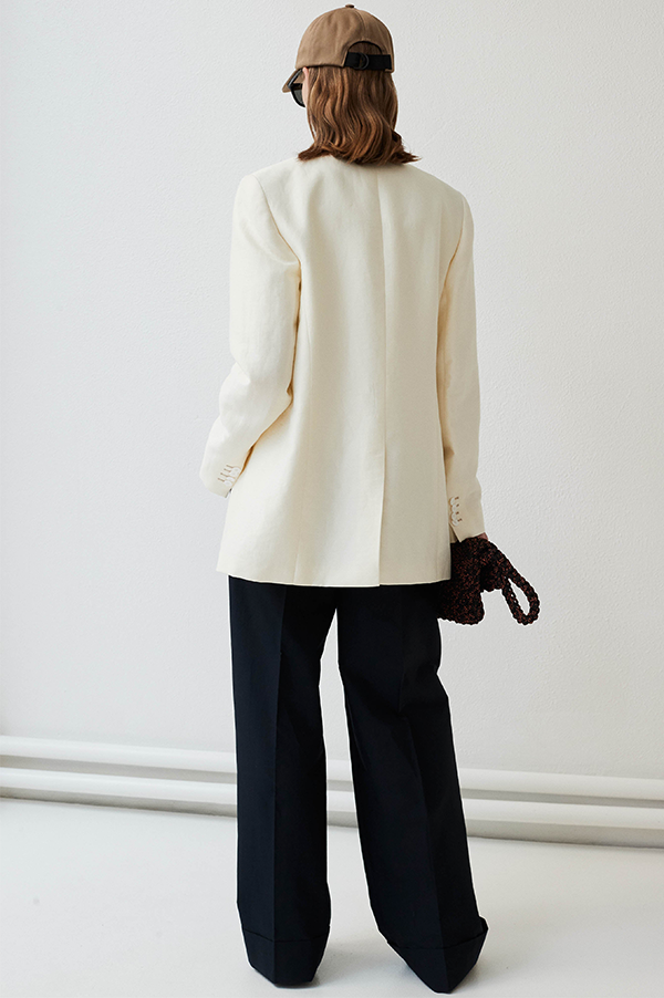 Jakari Standing Collar Suit Jacket In Off White (Sold Out)