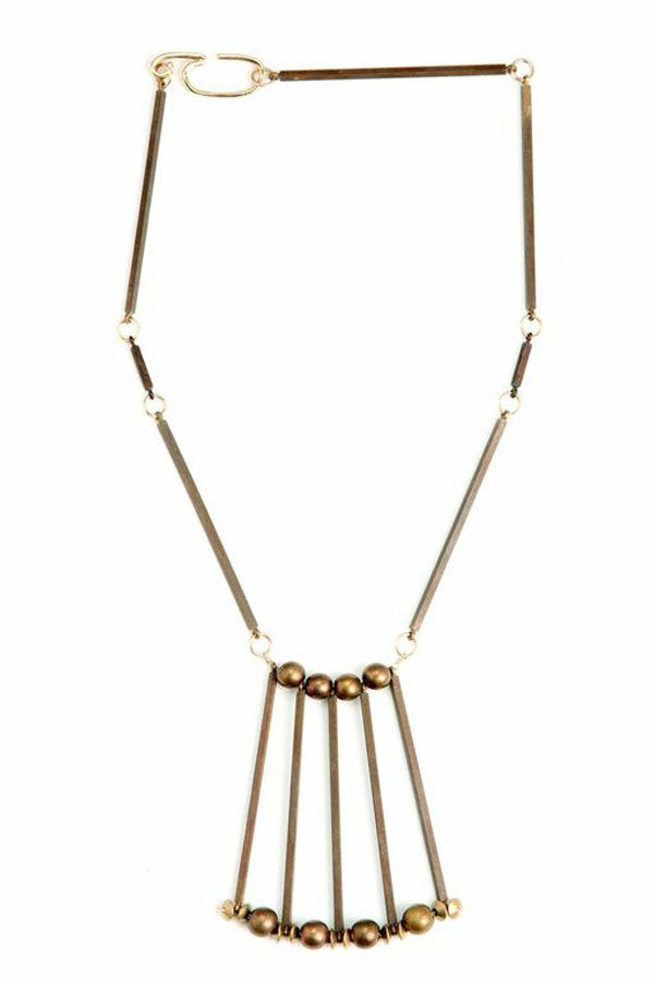 Long Brass Connector Necklace
