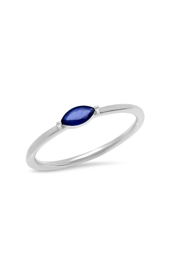 Blue Sapphire Marquise Ring
