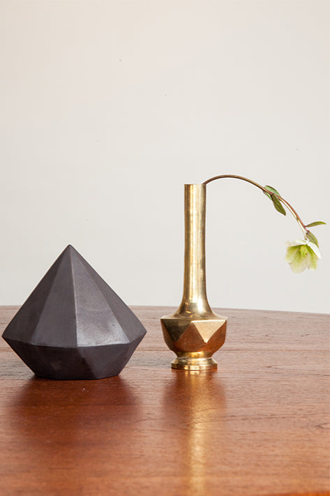 Mid Century Vintage Brass Vase 3