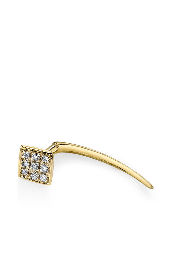 Pave Square Infinite Tusk Earring