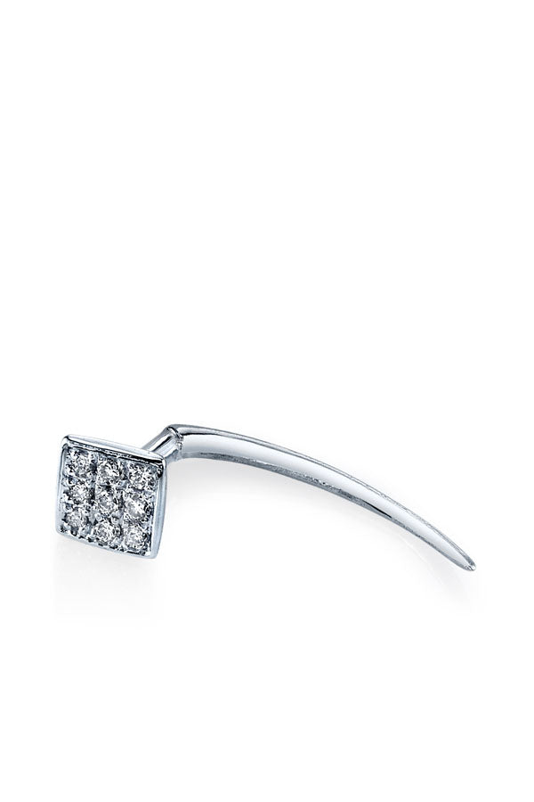 Pave Square Infinite Tusk Earring