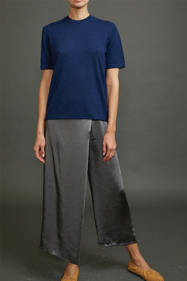 Sid Neigum Asymmetrical Crossover Pant In Silky grey