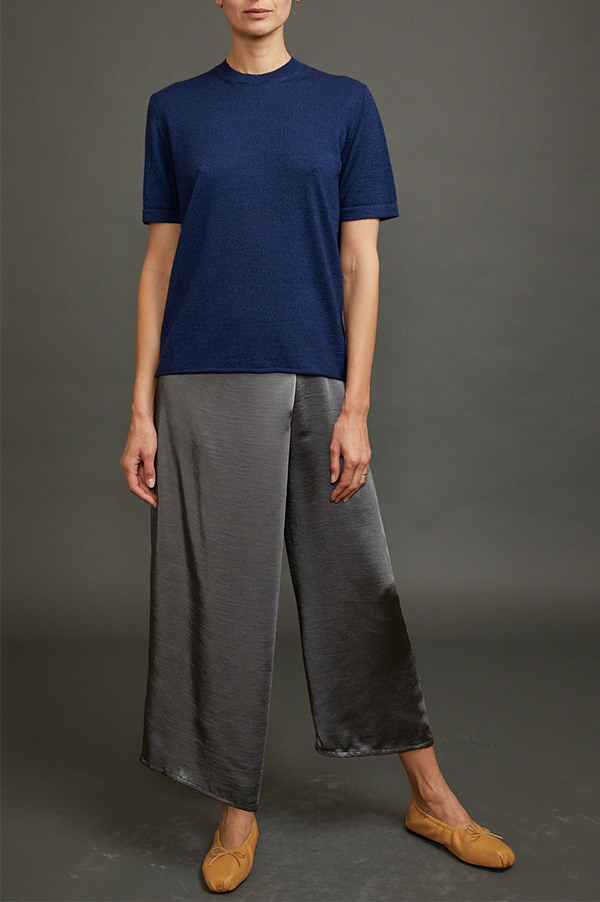 Sid Neigum Asymmetrical Crossover Pant In Silky grey