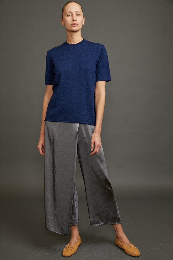 Sid Neigum Asymmetrical Crossover Pant In Silky grey