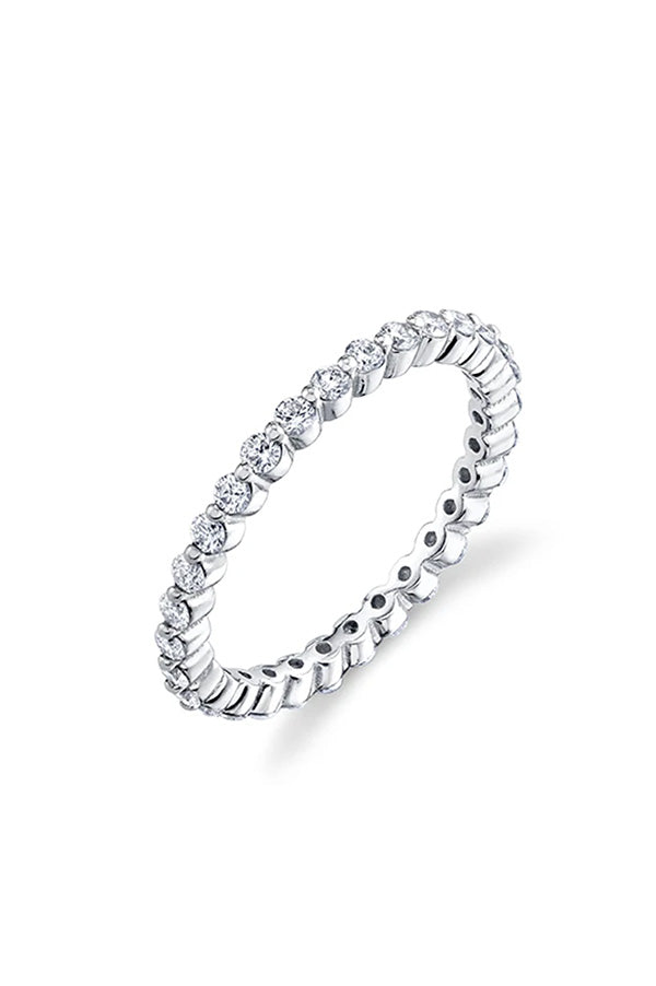 Prong Axis Ring with Pavé White Diamonds