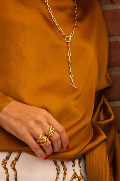 Gabriela Artigas Rectangular Link Chain Necklace with Tusk Gabriela Artigas Rectangular Link Chain Necklace with Tusk