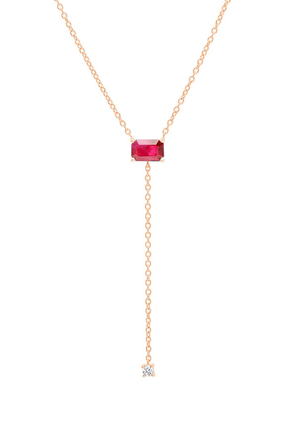 Solitaire Ruby Lariat