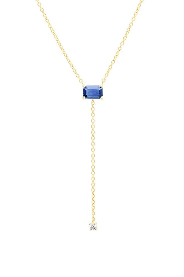 Solitaire Blue Sapphire Lariat