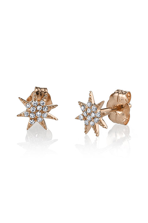 Single Shooting Star Earrings with Pave Diamonds (Pair)