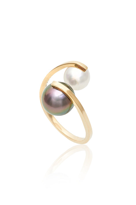Nataf joaillerie 14k Spiral Pearl Ring