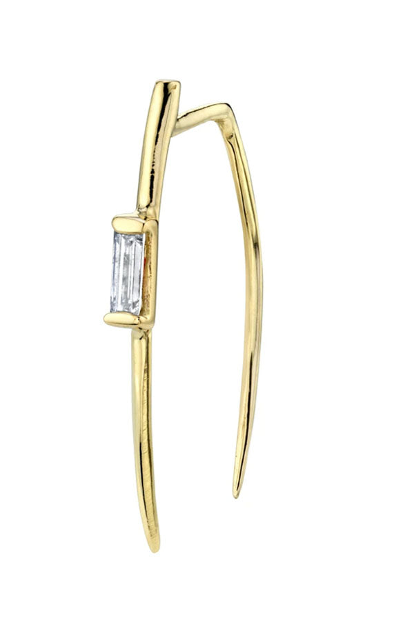 Large Infinite Tusk Earring with Floating Diamond