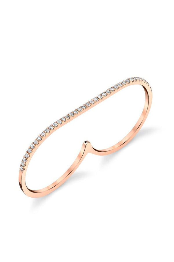 Stunning, playful, gold-plated two finger ring – Lai