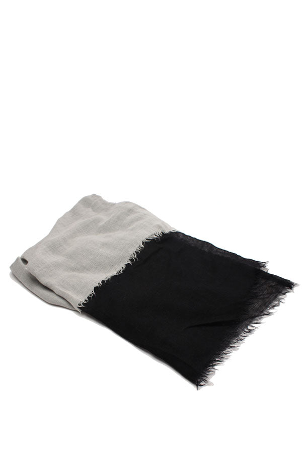 Two Tone Cashmere and Silk Fringe Scarf