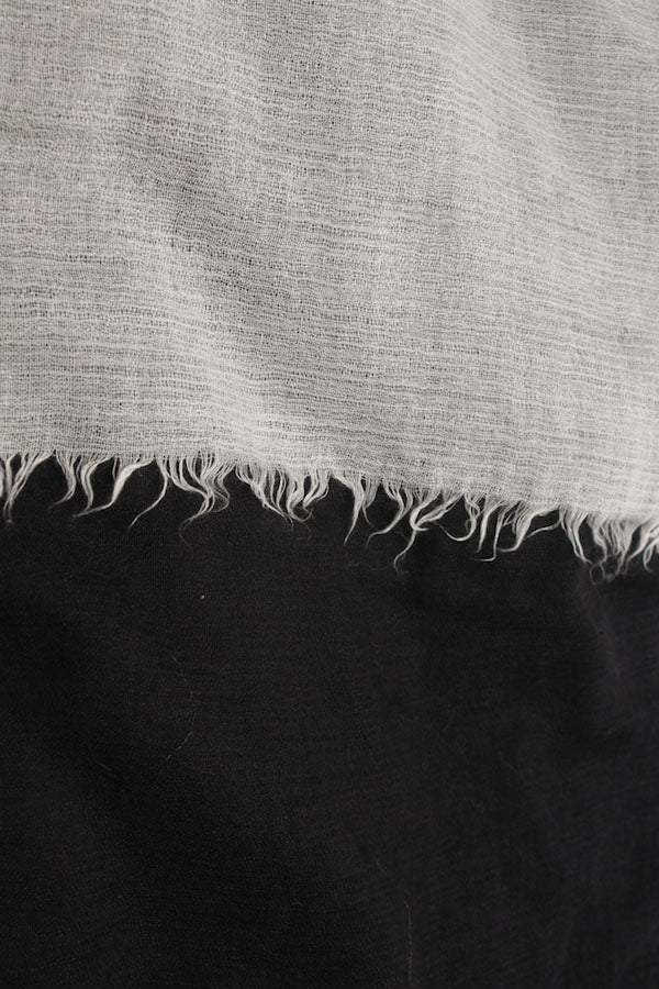 Two Tone Cashmere and Silk Fringe Scarf