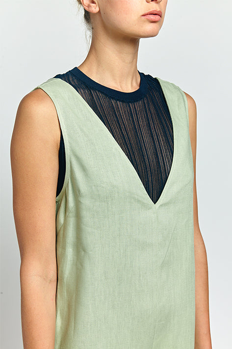 Nomia V-Neck Jumpsuit In Pistachio