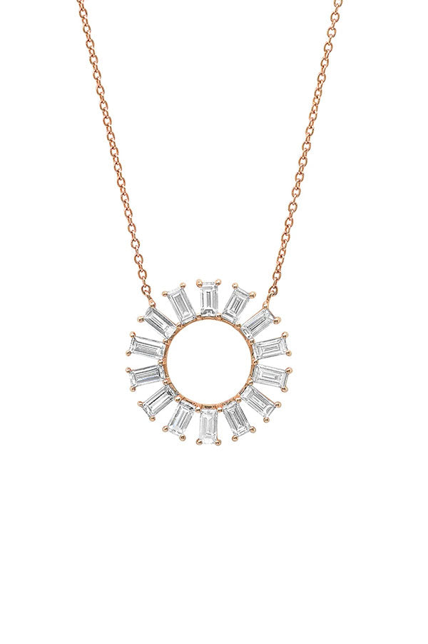 Diamond Baguette Color Wheel Necklace